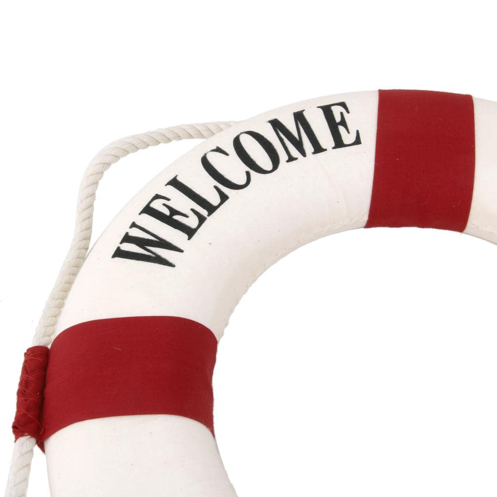 Welcome Red Nautical Wall Decor Ship Boat Ring Life Buoy Preserver 14cm-image-36
