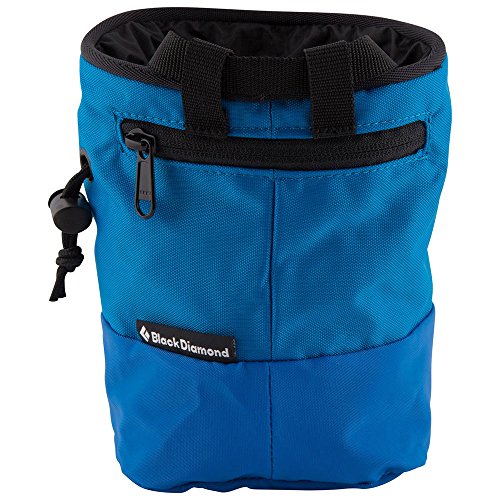 Cylindrical Blue Black Diamond Mojo Zip chalk bag