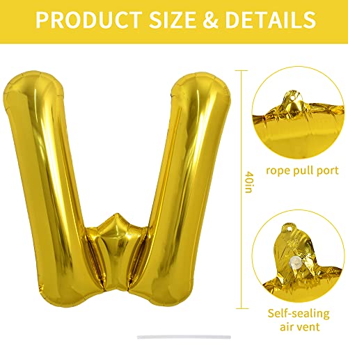 Image of TONIFUL 40 Inch Large Gold Letter Balloons, Helium-Filled Foil Mylar Big Balloons for 2026 New Year Eve Graduation Wedding Baby Shower Birthday Party Anniversary Decorations