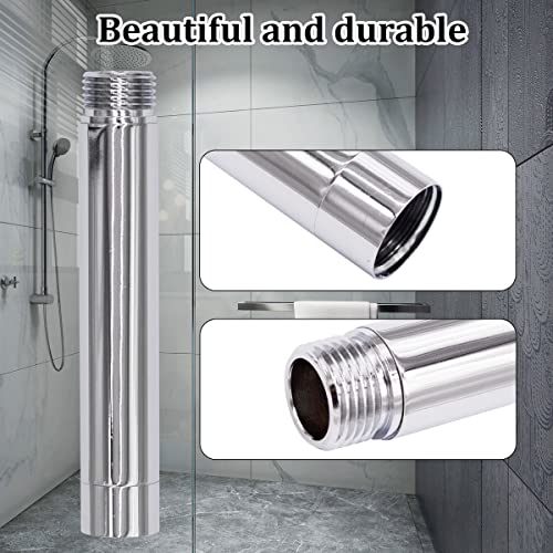 4 Inch Shower Head Extension Arm, Chrome Finish Shower Head Extender Arm, Stainless Steel Brass Shower Arm Extension, Straight Hand Shower Head Extension Tube, Shower Pipe Extension Bathroom Accessory #TOP6