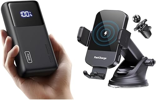 INIU Banco de energía, 25000mAh 65W USB C Cargador portátil para portátil y cargador de coche inalámbrico CHGeek, 15W de carga rápida de sujeción