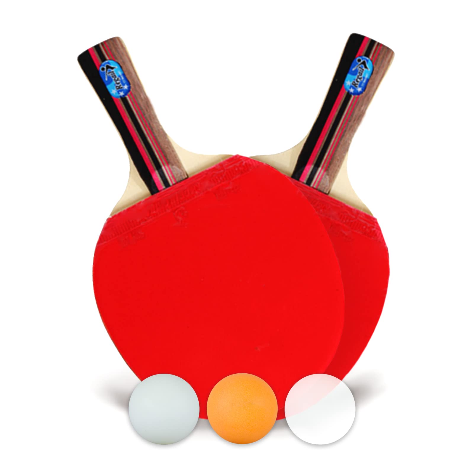 3 Star Professional Ping Pong Paddle Advanced Training Table Tennis Racket with Carry Case (2PCS)