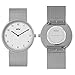 Braun 2-Hand Analogue Quartz Watch, White Dial and Stainless Steel Mesh Strap with Additional Grey Silicone Rubber Strap, Quick-Release Spring Bars, 38mm, Model BN0281WHMHGYG.