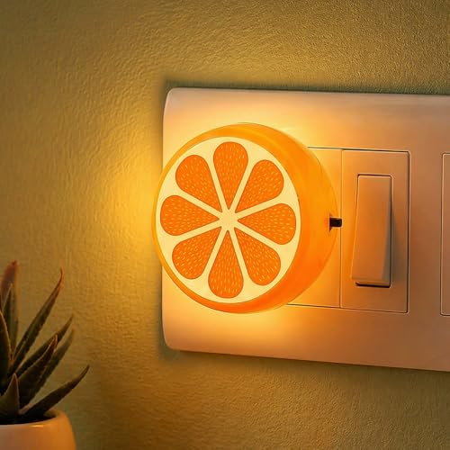 Image of ascension LED Orange Slice Night Lamp with Switch, Plug-in Wall Night Light, Warm Soft Glow Decorative Light for Bedroom, Hallway, Kids Room Kids Birthday Party Return Gifts Item (Random Color)