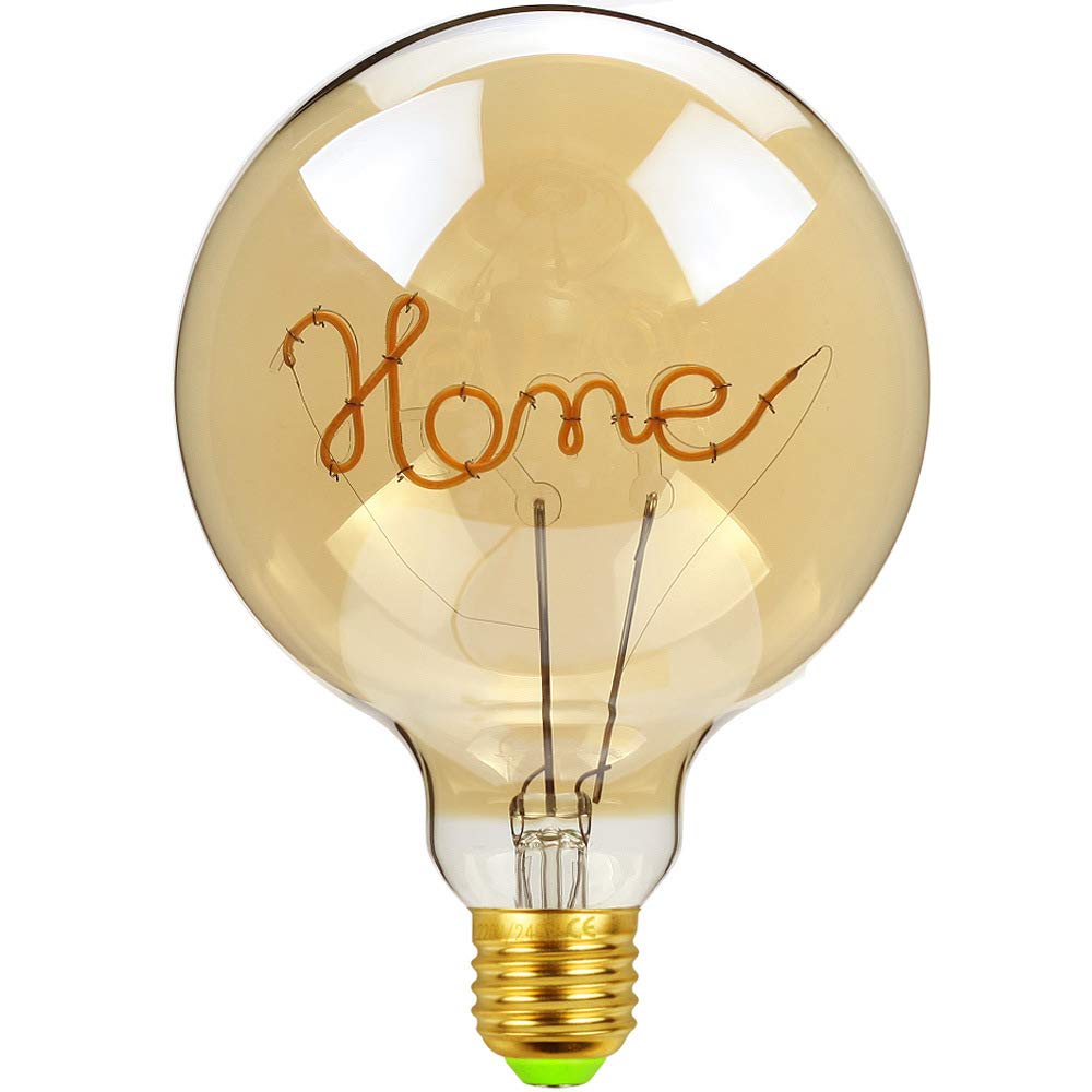 Lampadina, Grande Lampadina LED Edison Vintage G125 Lampadina a filamento per casa 4W dimmerabile 220V E27 Lampadina per Lampada da Tavolo Lampadine a Filo Avvolto Vecchi
