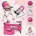 Pink Baby Doll Accessories Set - 3 In 1 Baby Doll Furniture Set with Baby Doll High Chair, Baby Doll Crib, Baby Doll Bouncer Seat, Baby Doll Bed Set for 18” Doll - Play Baby Doll Toys for 18