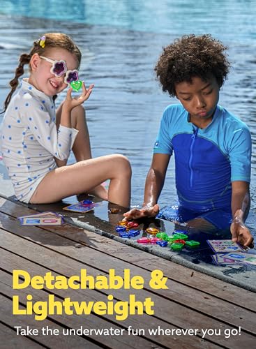 JOYIN Tauchspielzeug für Kinder,Pool Spielzeug mit Netzbeutel, Unterwasser-Suchspielset mit Edelsteinen, Schwimmspielzeug für Kinder, Geschenkidee für den Sommer