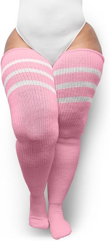 Thunda Thighs Plus Size Thigh High Socks, Over the Knee High Boot Stockings Leg Warmers