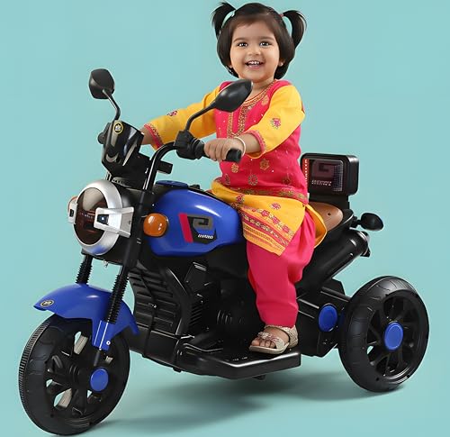 Image of Wishmaster Ride Xtreme Kids Electric Bike | 6V Rechargeable Battery Ride-On with Bluetooth, MP3 Music, LED Lights & Foot Accelerator | Safe, Durable & Fun Toy Bike for Boys & Girls (Age 1-5 Years)