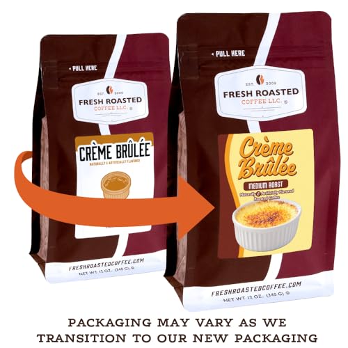Image of Fresh Roasted Coffee, Creme Brulee Flavored Whole Bean Coffee, Medium Roast, Kosher, 12 oz