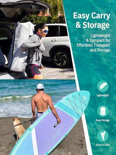 Image of Niphean Inflatable Paddle Board with Accessories 10'6'' /7'6''Stable SUP | Anti-Slip EVA Deck, 450 lbs Capacity Inflatable Paddle Boards for Adults & Youth of All Skill Levels