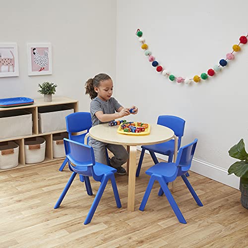 Image of ECR4Kids 12in Plastic School Stack Chair, Classroom Furniture, Blue, 10-Piece