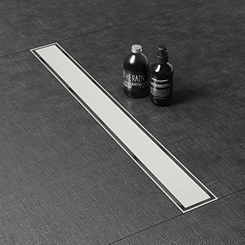 WEBANG 36 Inch Shower Linear Brushed Drain Rectangular Floor Drain with Accessories Reversible 2-in-1 Cover Tile Insert Grate Removable SUS304 Stainless Steel CUPC Certified Brushed Cover