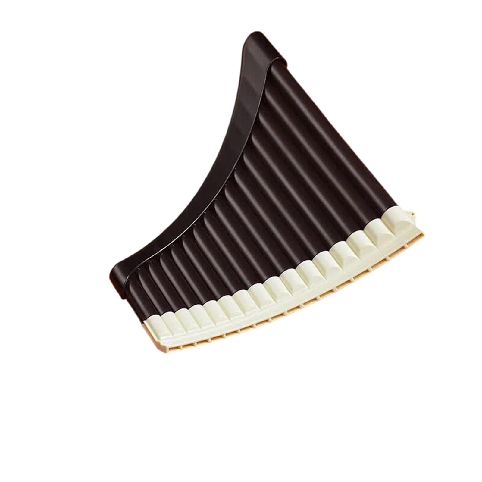 Flauto Di Pan Flauto Di Pan 16 O 18 Canne Adatto Ai Principianti Curvo Nero Do Maggiore Bianco Sporco(16-pipe curved panpipes in black)