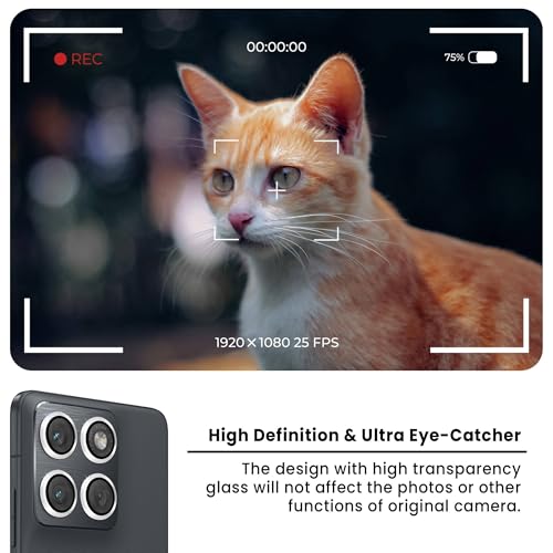 Image of FIRST MART Silver Camera Ring Guard Protector for Motorola Edge 70 | Tempered Glass with Metal Alloy Rings, HD Clear, Scratch Resistant, Case-Friendly | Pack of 1
