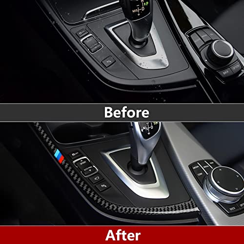 Image of Car Gear Shift Panel Trim Carbon Fiber Decal Center Console Sticker fits for BMW 3 4 Series 2012-2019 Accessories