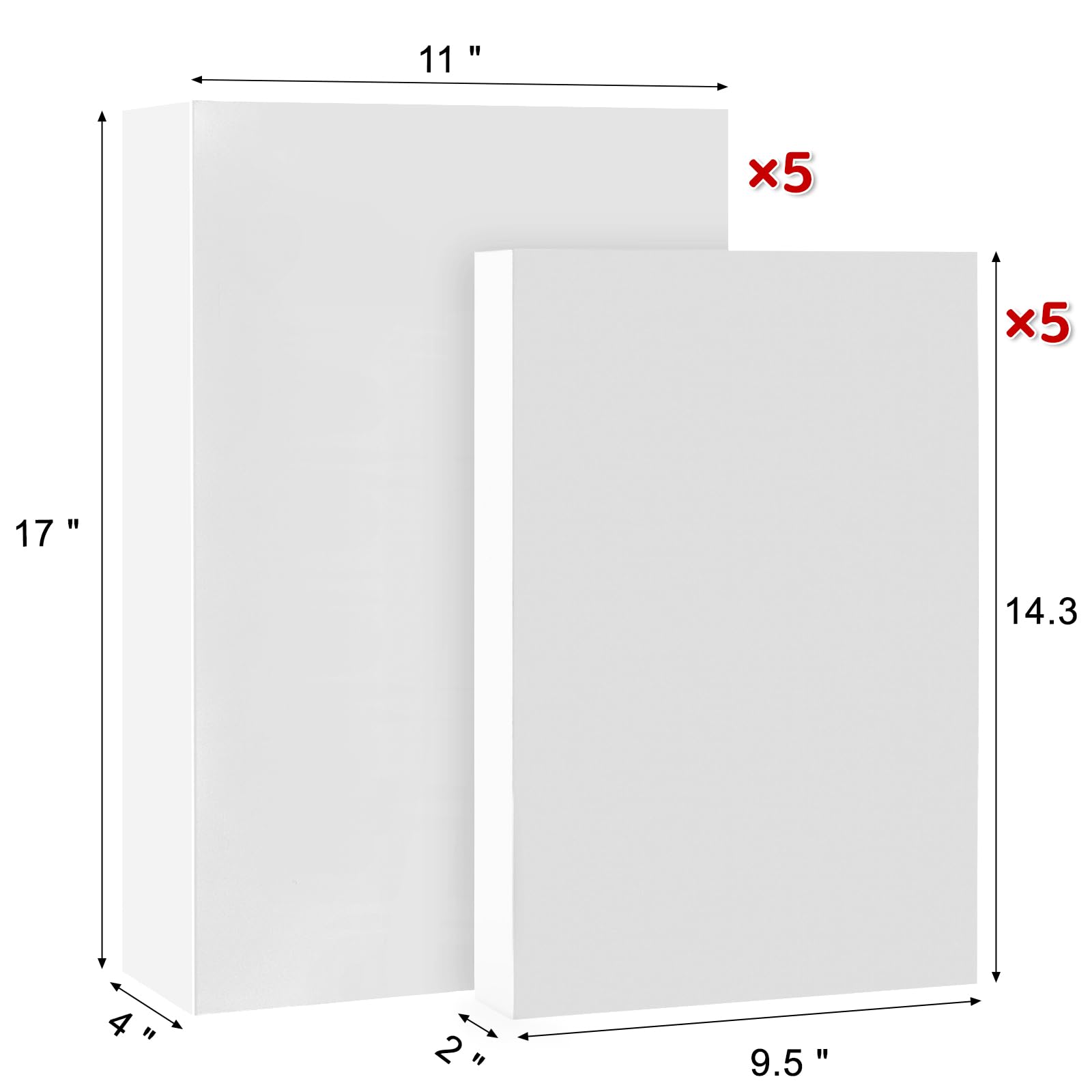 Kucoele Paquete de 10 cajas de regalo blancas con tapas, cajas grandes de regalo para camisas, cajas de regalo a granel para Navidad, bodas, cumpleaños, despedidas de soltera (14.25 x 9.5 x 2