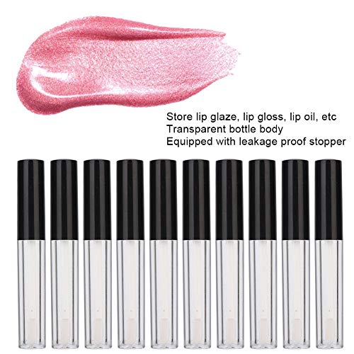 Jadpes Contenant de Bouteille Vide de Tube de Brillant à lèvres, Conteneurs de Tubes de Brillant à lèvres vides Transparents, 10pcs 1.5ml / pc Bouchon Noir Tube de Brillant à lèvres vid - Image 8