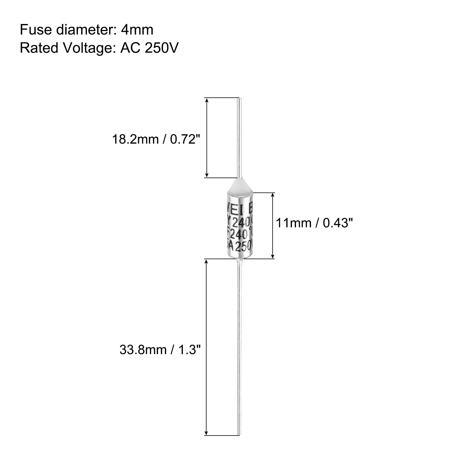 QUARKZMAN 4Pcs Fusibile Termico In Metallo RY240 240 °C 464°F 15A 250V Fusibile Di Interruzione Termica Per Motore Trasformatore Elettrodomestici Industriali E Domestici