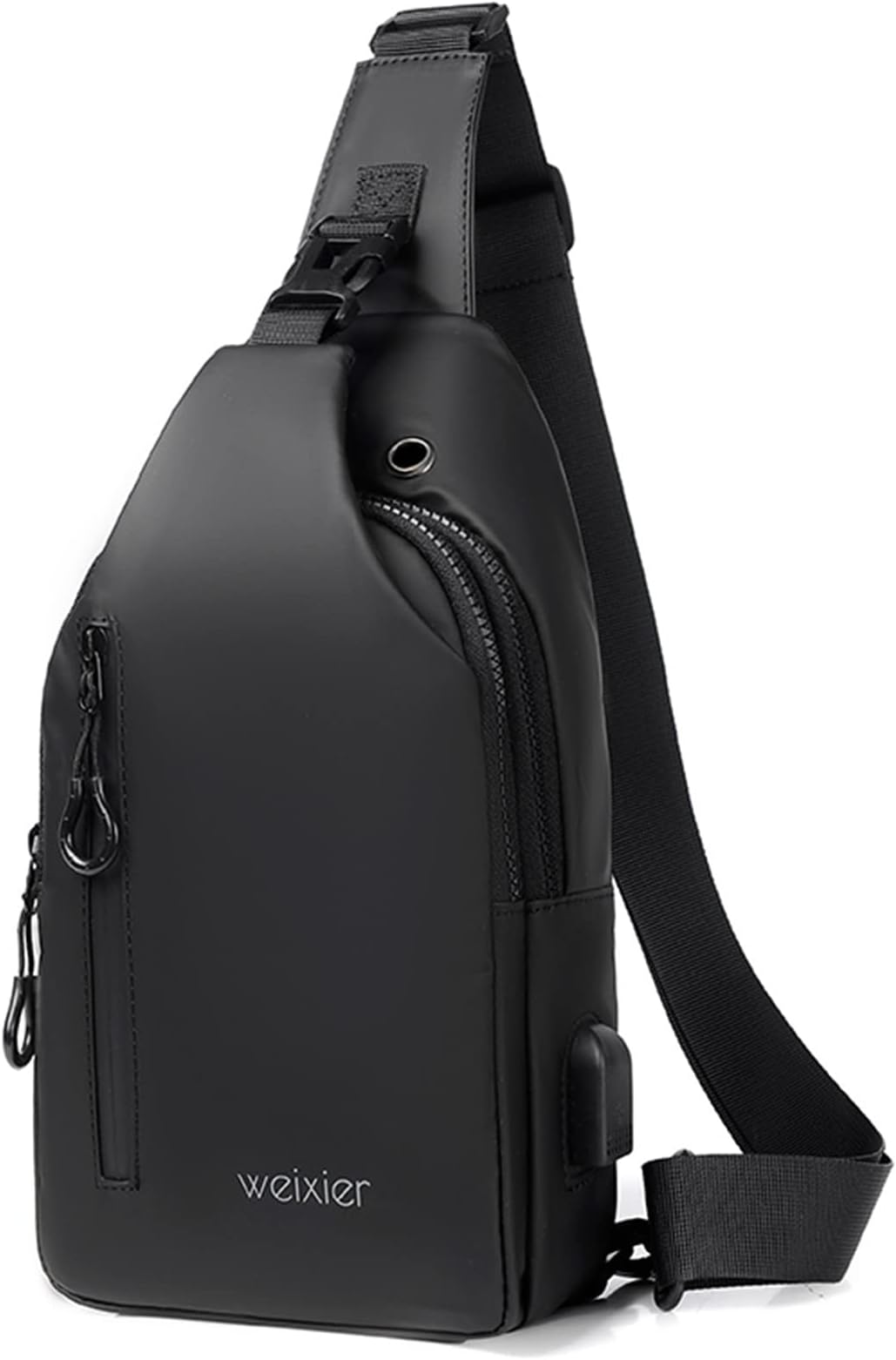 Sling Bags Chest Bag Shoulder Bag Crossbody Bags with USB Charging Port,Mens Outdoor Waterproof Casual Bags Lightweight Sling Bag for Hiking Cycling Traveling