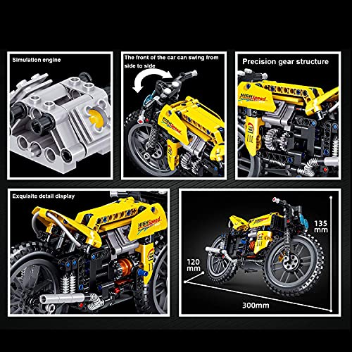 QIXIAOCYB XSUPER 382PCS Techincs Racing Motorrad mit Kettenübertragungsfunktion, präzisen Gangstruktur Gebäudeteil für… – Bild 3