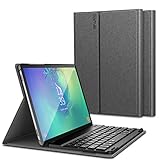INFILAND Funda con Teclado para Galaxy Tab S6 2019, Equipada con un Teclado Bluetooth Inalámbrico Español Carcasa de Material para Samsung Galaxy Tab S6 2019 T860/T865 10.5 Pulgadas,Gris