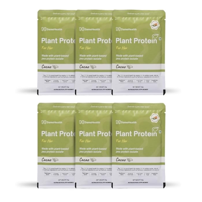 Image of Plant Protein for Women - Cacao (6 Sachets, 180g) Pea Isolate | Pregnancy Safe | Vegan | Sugar free | Natural Ingredient | Antioxidant for Women's Health | Suitable for All Age Women