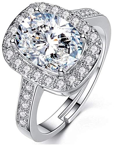 Image of I Jewels Valentine's Special 18K Silver Plated Elegant Classy CZ Crystal Adjustable Designer Finger Ring for Women and Girls (A81-163)