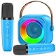 Karaoke Maschine Kinder mit 2 Mikrofon, Mini Karaoke Drahtlosen Mikrofon, Tragbares Bluetooth Lautsprecher mit LED-Lichtern, Geschenke Spielzeug für Mädchen und Jungen