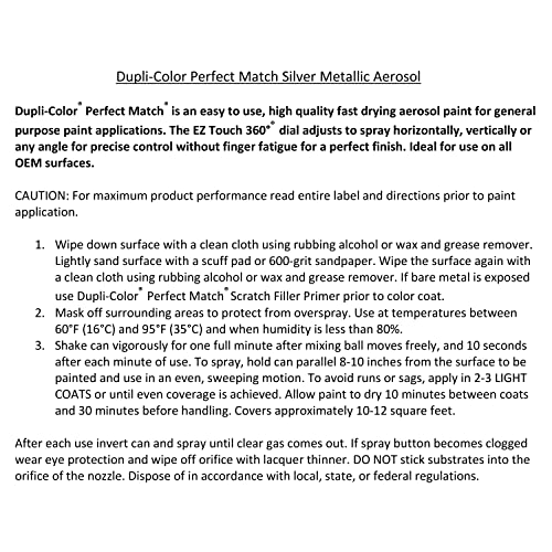 Image of Dupli-Color Perfect Match Premium Automotive Paint, SIlver (M), 8 oz