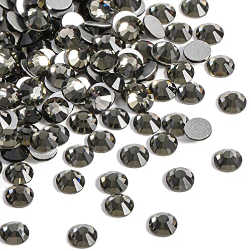 Image of Beadsland 2880pcs Flat Back Crystal Rhinestones Round Gems for Nail Art and Craft Glue Fix,Black Diamond,SS3,1.2-1.4mm | Flatback Glass Gems, 1.2-1.4mm, for Nail Art Craft, Glue Fix