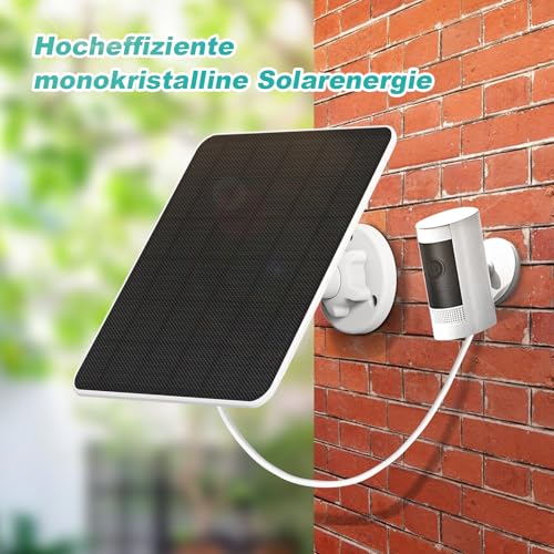 Zonnepaneel voor Ring Camera, 5W Camera Zonnepaneel Compatibel met Ring Stick Up Cam/Pro Batterij, Spotlight Cam Plus/Pro Batterij, Inclusief Vat Stekker naar USB-C Adapter, IP65 Waterdicht, 9.8ft Kab - Afbeelding 4