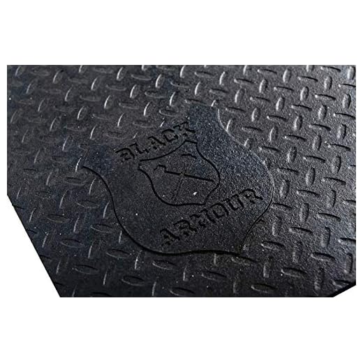 Black Armour Heavy Duty Universal Contour Truck Bed Mat, 5' x 7' x 1/2", Fits Most Short Box and Crew cab beds, Checker Plate Finish