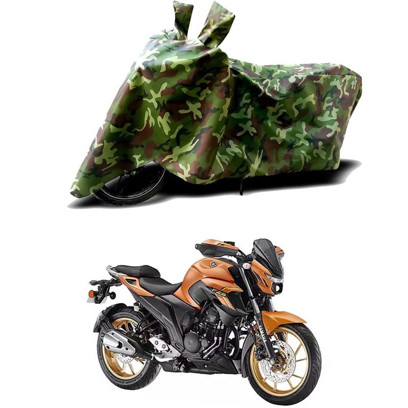 Image of 100% Water Resistant Full Bike Scooty Two Wheeler Body Cover Compatible For Yamaha FZS 25 STD /UV-Rays /Heat Protection /Birds Dropping /Scratchproof /Dust proof /Waterproof /All Varient[Green MJ]