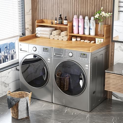 2-Tier Washer and Dryer Countertop w 54" W x 27.5" D Laundry Coun...
