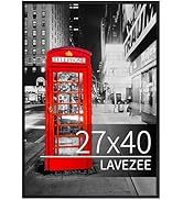 Lavezee 27x40 Poster Frame Black Display 27 x 40 Inch Photo Picture Frame for Wall, Pack of 1