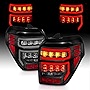 AmeriLite for 2010-2022 Toyota 4 Runner LED Tube Black Replacement Tail Light Assembly Pair - Passenger and Driver Side