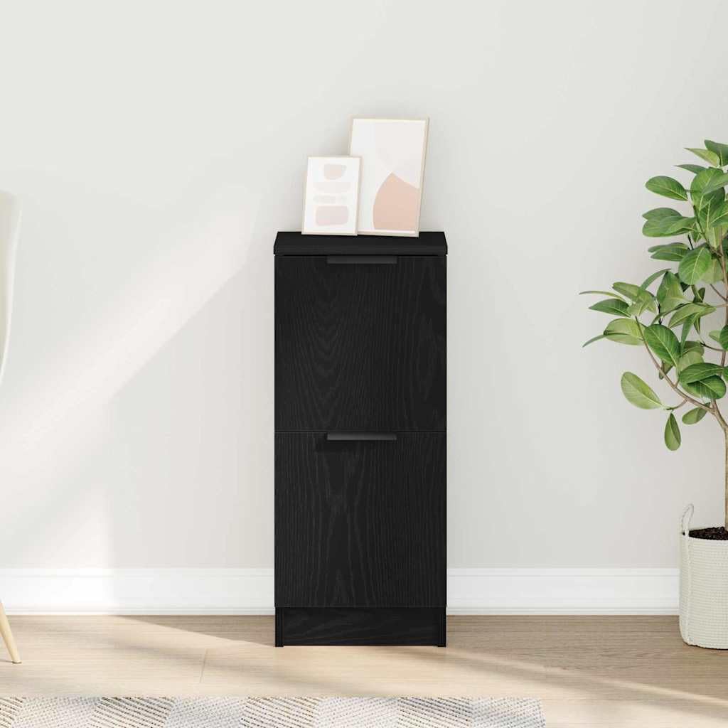 Salon Buffet Chêne Noir 30x30x70 cm Bois d'ingénierie