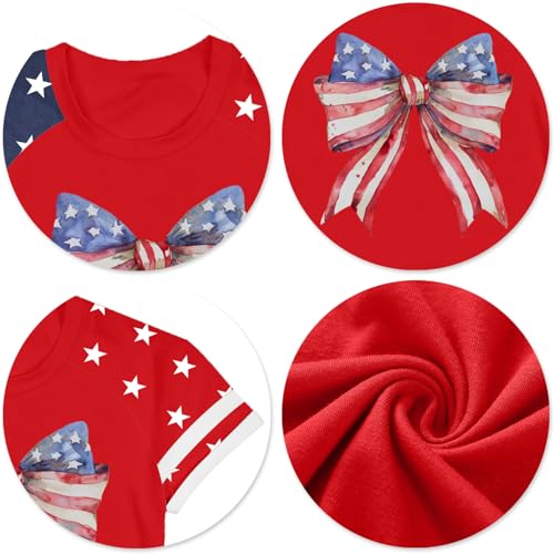 Image of Ithalt Boys Girls USA Shirts Kids 4th of July Shirts American Flag Tshirt Patriotic Top Independence Day Outfit 5-13y