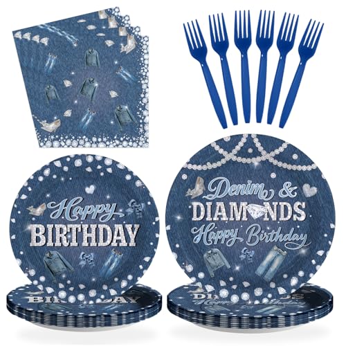 96Pcs Denim and Diamonds Birthday Party Decorations Denim Theme Jacket