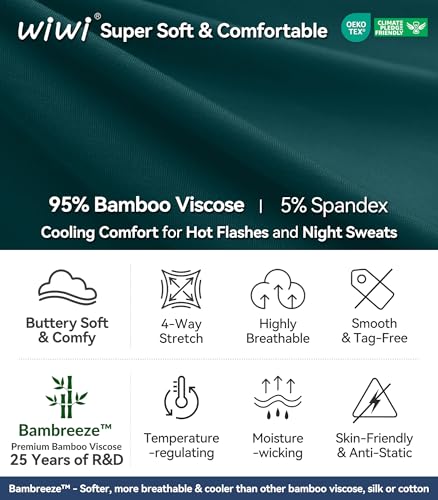 Image of WiWi Viscose from Bamboo Women's Pajamas Set Super Soft Button Down Top and Pants Sleepwear Cooling Pjs S-3X