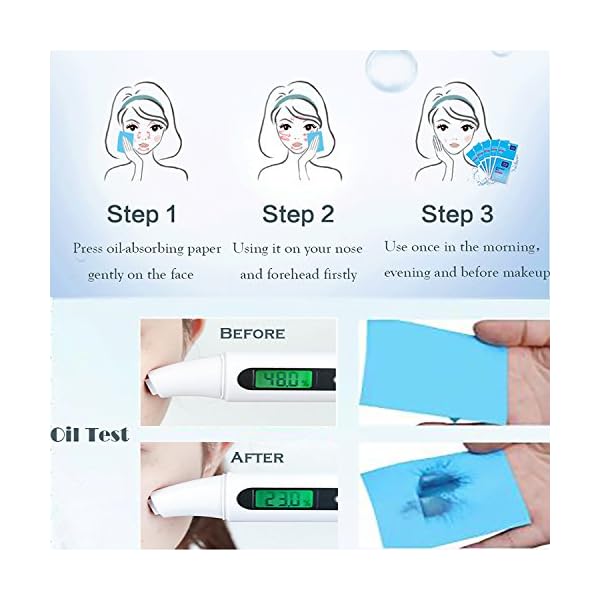 Oil-Control-Film-Same-Series-with-Clean-Clear-Oil-Absorbing-Sheets-for-Oily-Skin-Care-Blotting-Paper-to-Remove-Excess-Shine-60-Sheets-Pack-of-5 Oil Control Film Replacment for Clean & Clear Oil-Absorbing Sheets,5pack(total 300sheets)Oil Blotting Sheets for Face,9% Larger,Makeup Friendly High-performance Handy Face Blotting Paper for Oily Skin