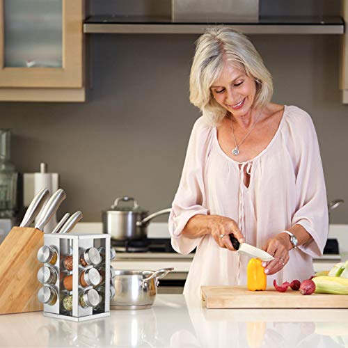 Relaxdays 10032729 Portaspezie Girevole con 12