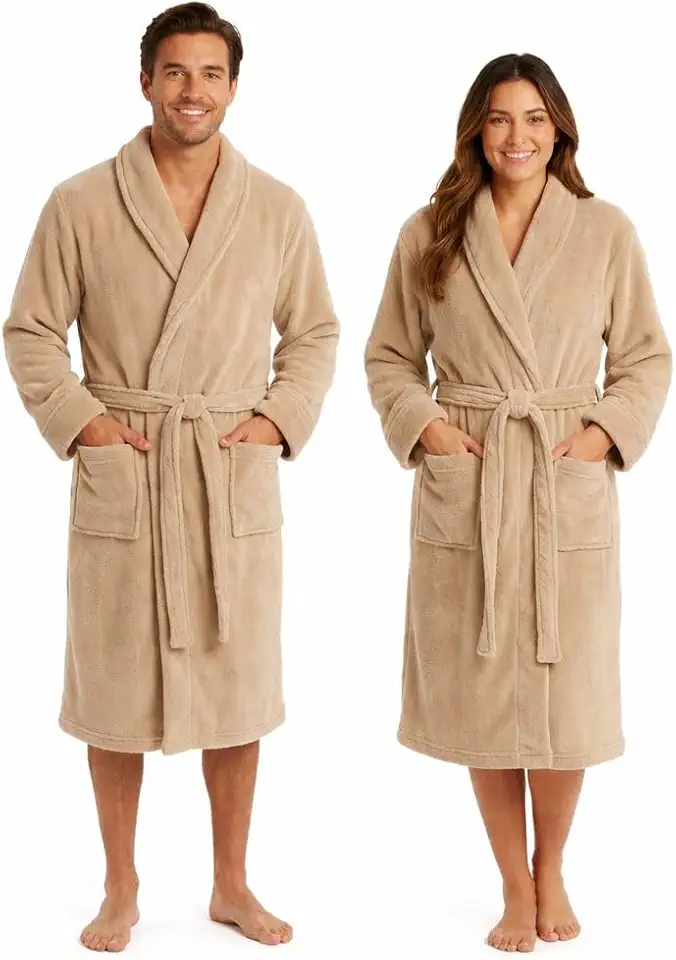 Roupão Luxo Branco Ultra Macio Aveludado Microfibra Adulto M e G Unissex Masculino e Feminino