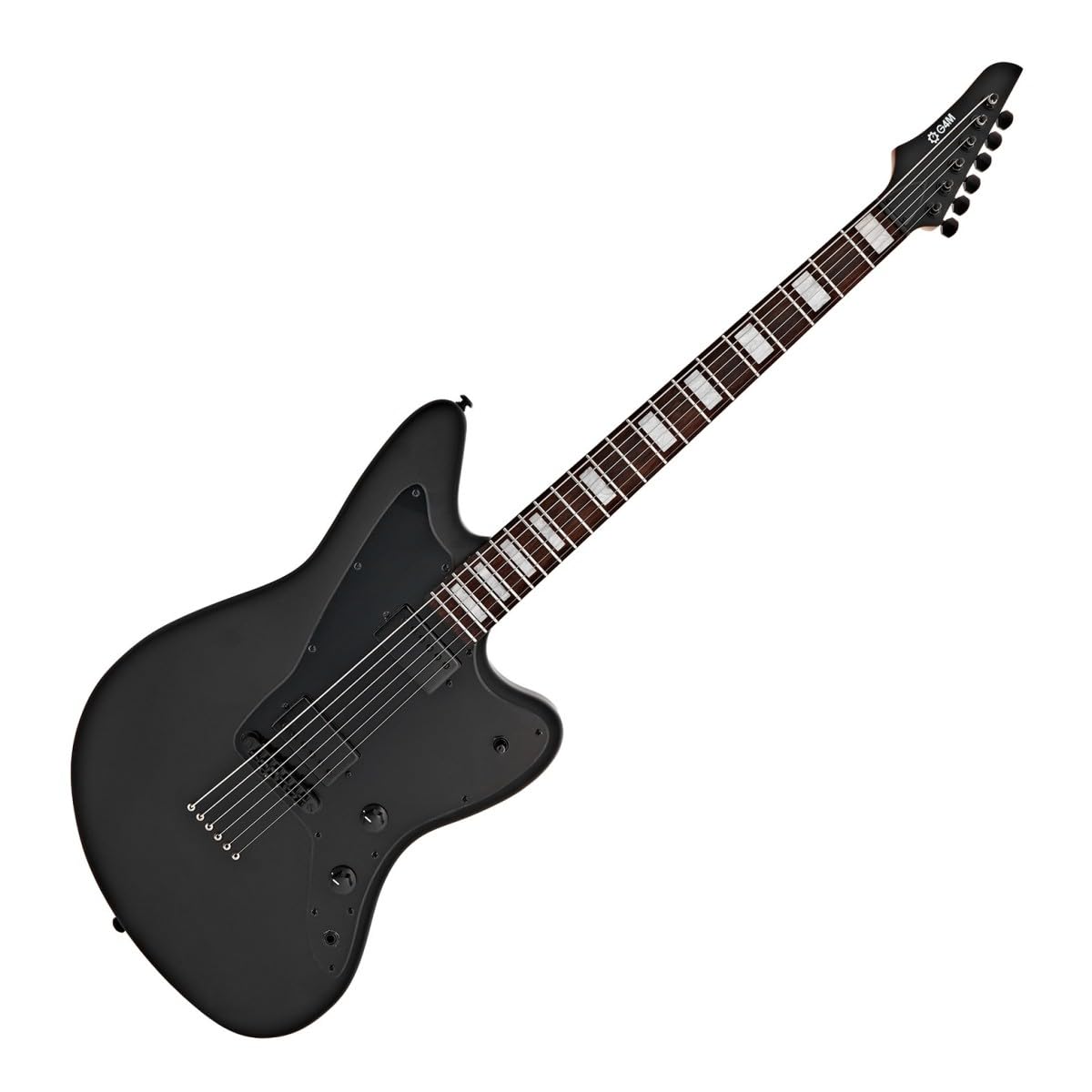 G4M 638 Flicorno soprano baritono chitarra elettrica, Neroout | Manico Acero Tostato 27" Ideale per Accordature Basse, Bassi Equilibrati con Corde .013-.062, Doppi Humbucker Ceramici