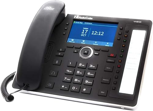 AUDIOCODES Teléfono VoIP IP 445HD UC445HDEG con soporte y auricular