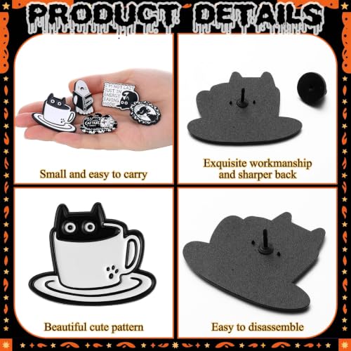 Image of Sasylvia 20 Pcs Halloween Pins Skull Spooky Skeleton Horror Dark Goth Ghost Brooch Pins for Women Men Bag Jacket Backpack Hat Pant Clothes Accessories