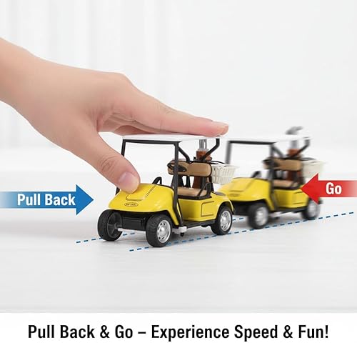 Miniatura 2 de SUPVOX Amarillo 136 aleación carrito de golf modelo juguete - adorno miniatura del carro de golf para la decoración del escritorio