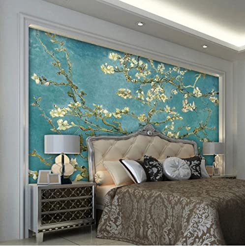 Wandtattoo Schlafzimmer Van Gogh Mandelblüte 3D Design Tapete Fototapeten Vlies Tapeten Vliestapete Wandtapete Moderne Wand Wohnzimmer Fototapete Natur 120X100Cm Cover