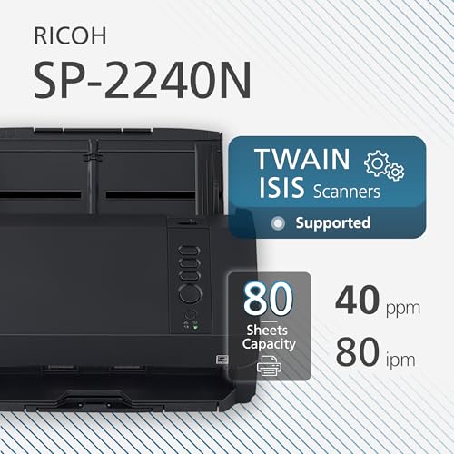 Image of RICOH SP-2240N Easy-to-Use Compact Color Duplex Document Scanner with Automatic Document Feeder (ADF) and Twain Driver